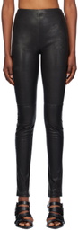 Ann Demeulemeester Black Florence Leather Legging Pants