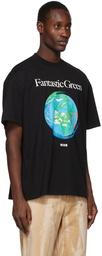 MSGM Black Fantastic Green Graphic T-Shirt