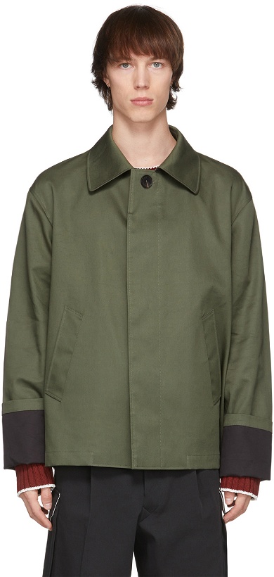 Photo: UNIFORME Khaki Boxy Contrasted Mac Jacket