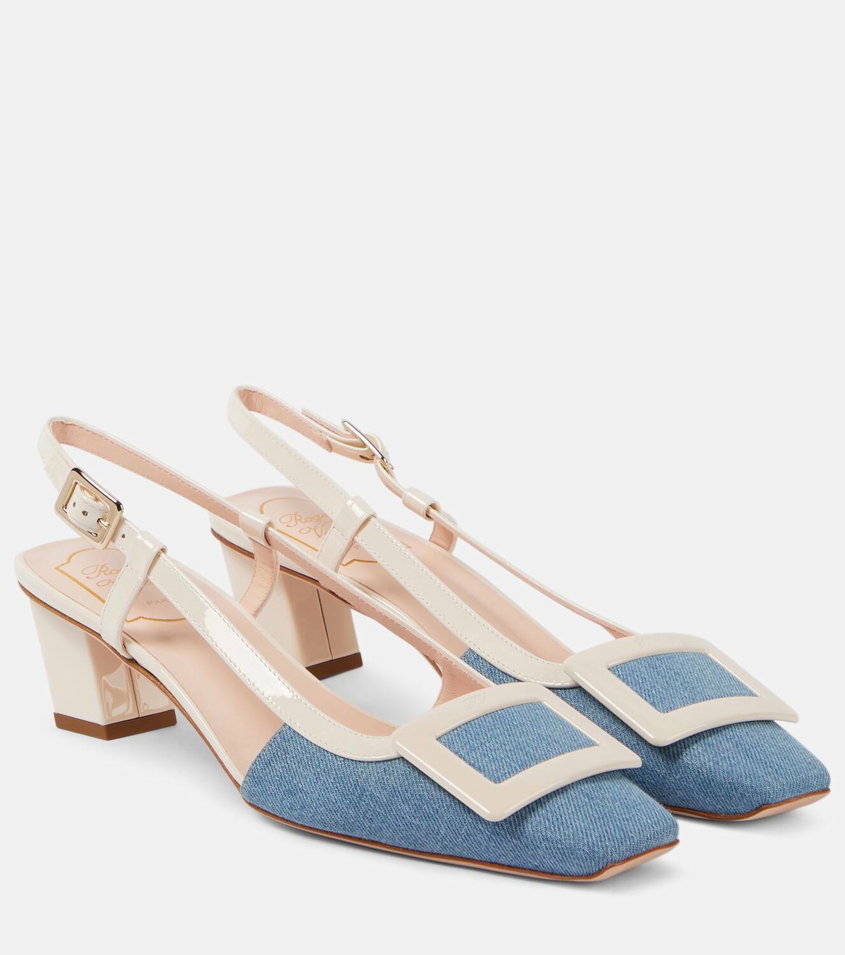 【関税&送料込】Roger Vivier Belle Vivier 45 Slingback Pumps ROGER VIVIER Belle Vivier 45 patent-leather slingback pumps