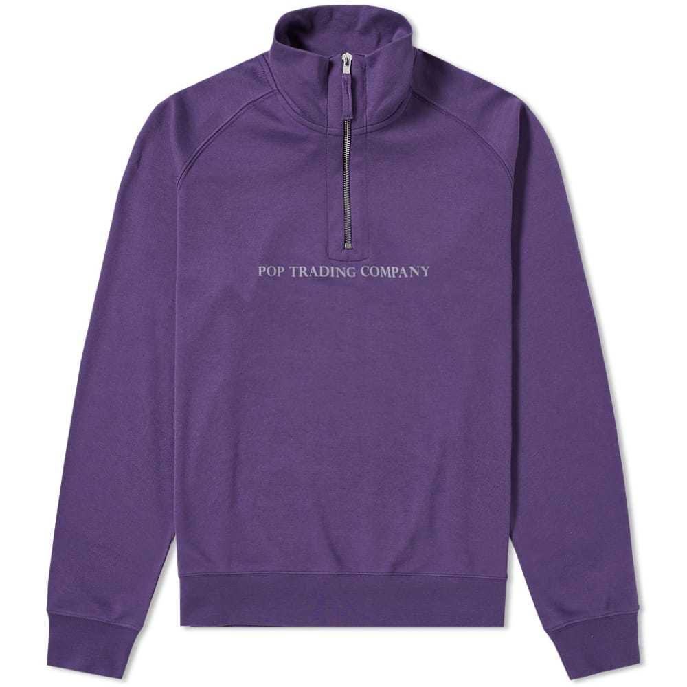 Pop Trading Company Logo Half Zip Sweat Purple Pop Trading Company