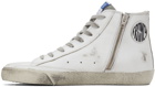 Golden Goose White & Silver Francy Classic High-Top Sneakers