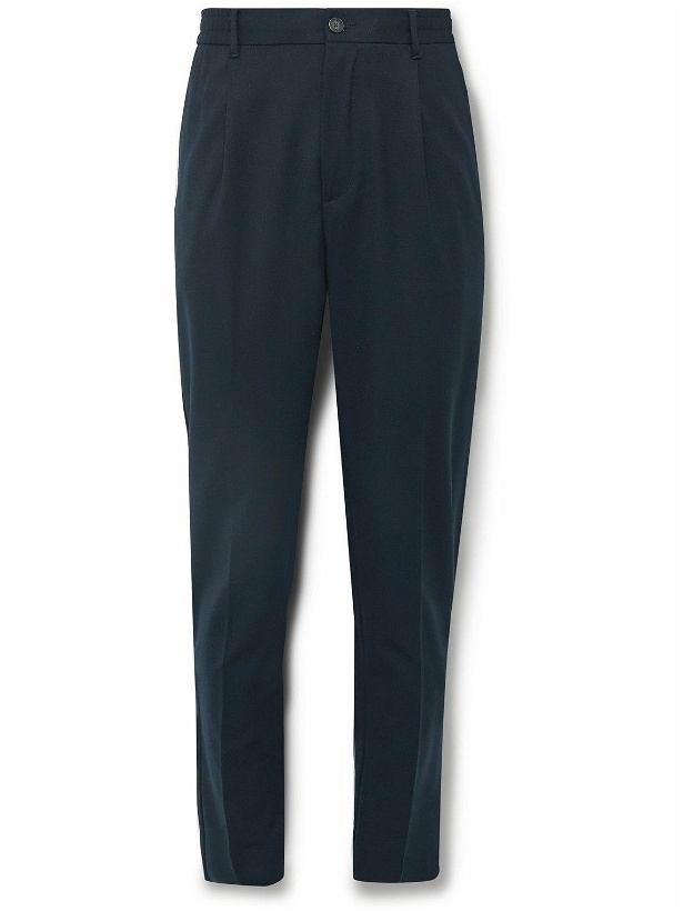Photo: Altea - Tapered Wool-Blend Twill Trousers - Blue