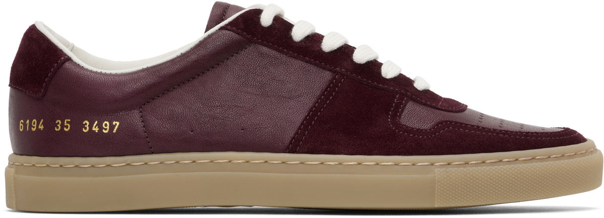 Common Projects Burgundy Bball Duo Slim Sneakers