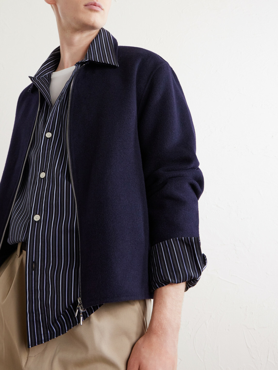 Officine Générale - Mazir Wool Bomber Jacket - Blue