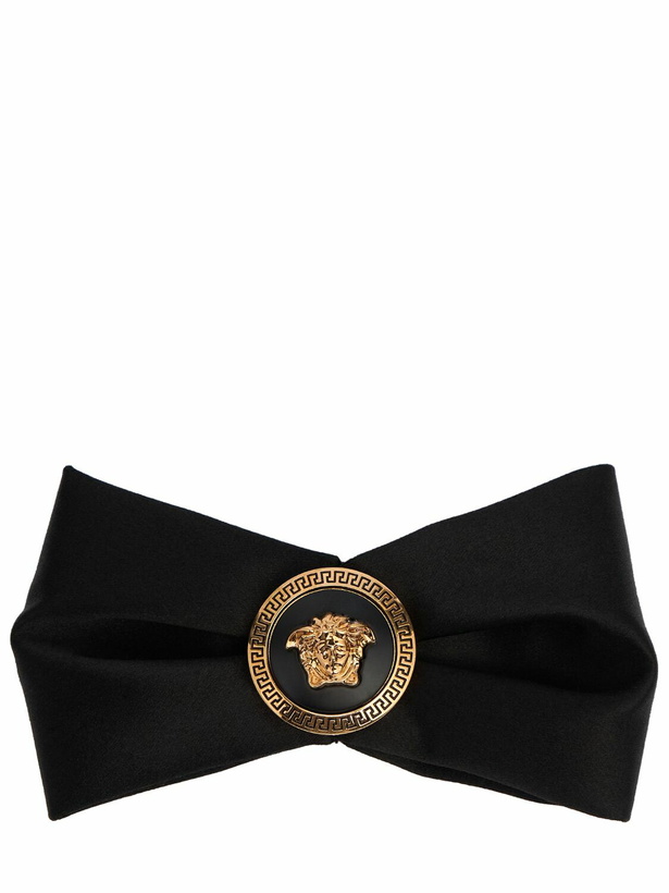 Photo: VERSACE Large Logo Satin Hair Clip