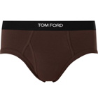 TOM FORD - Stretch-Cotton Briefs - Brown