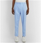 EQUIPMENT - The Original Tapered Pleated Lyocell and Cotton-Blend Trousers - Blue