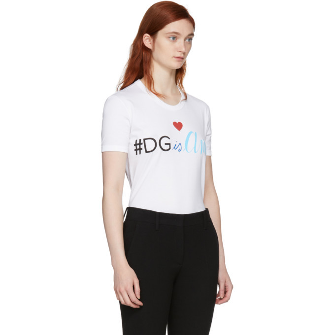 Dolce and Gabbana White DG Is Amore T-Shirt Dolce & Gabbana