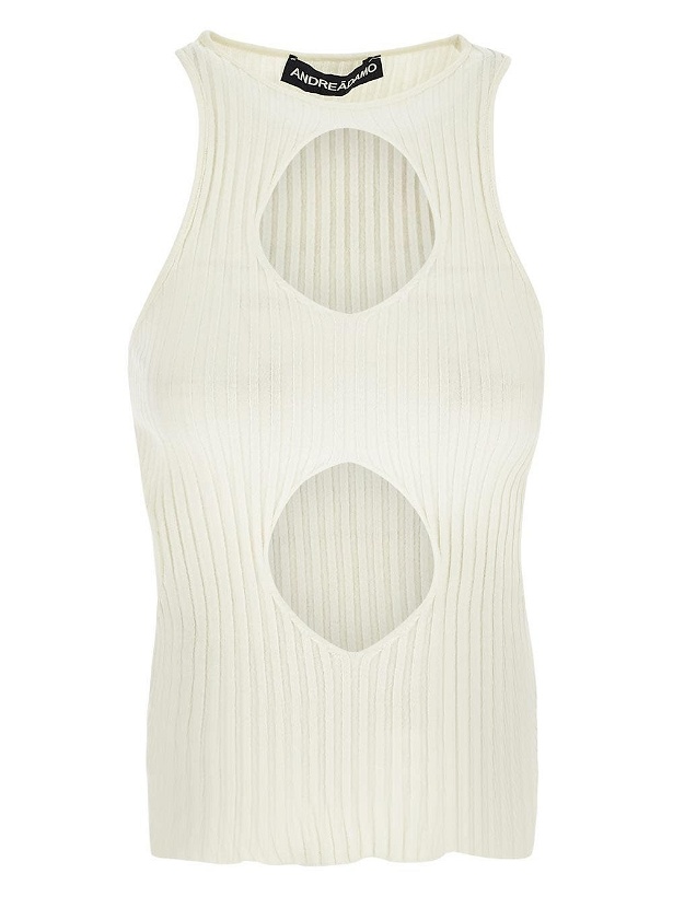 Photo: Andreadamo Ribbed Knit Tank Top With Cut Out