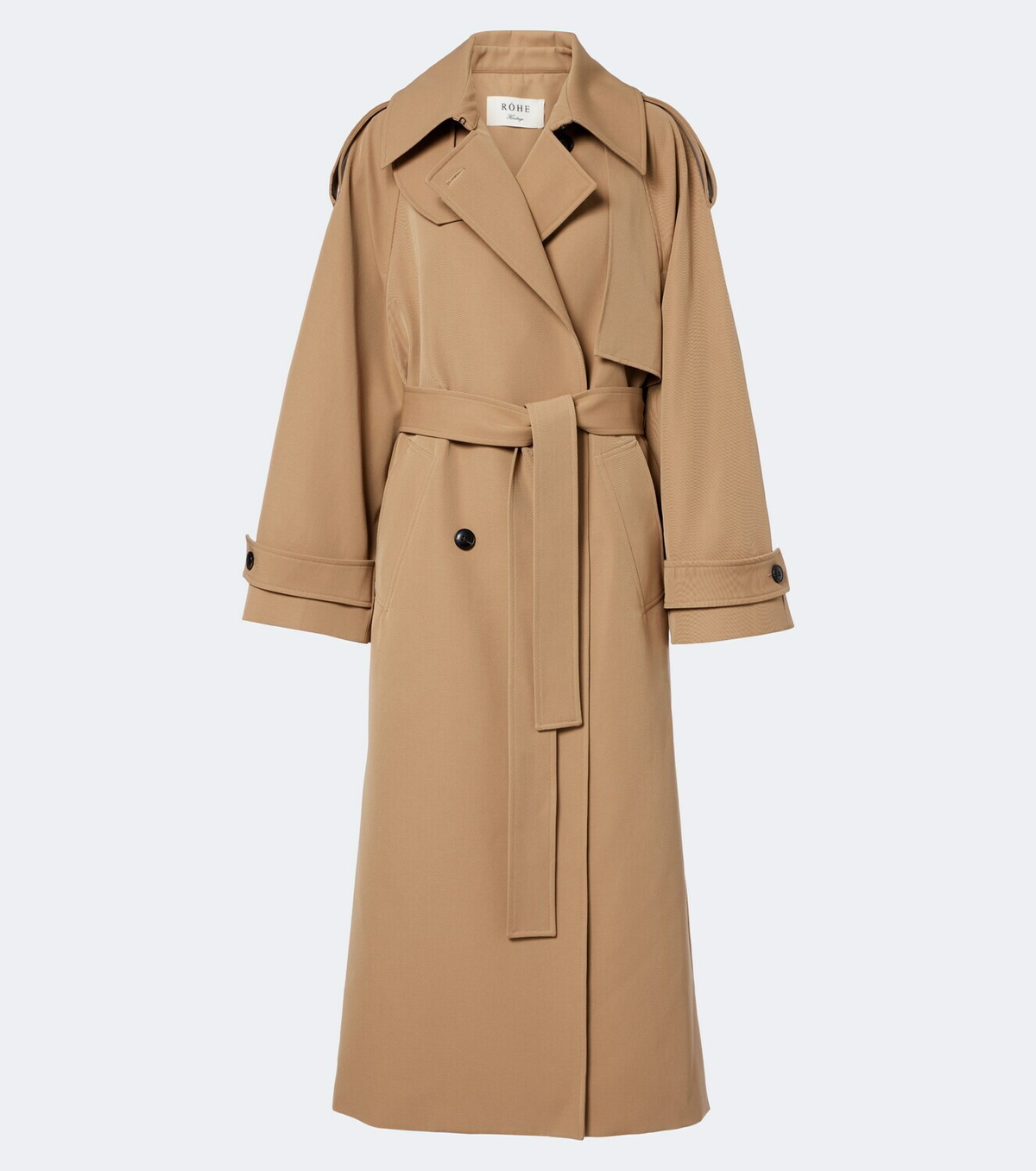 Róhe Cotton and wool-blend belted coat