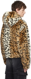 Givenchy Beige Leopard Faux-Fur Jacket