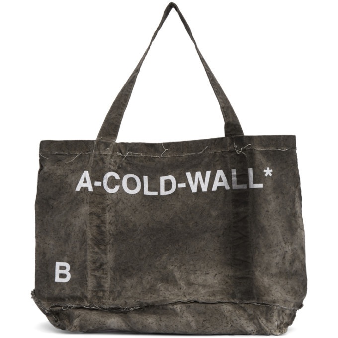 Photo: A-Cold-Wall* Grey Cotton Frayed Tote