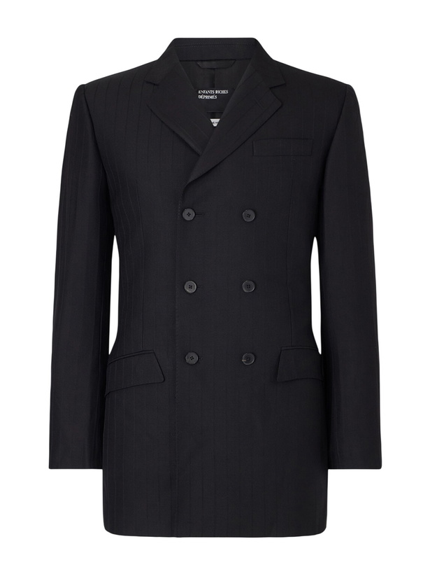 Photo: Enfants Riches Déprimés - The Pierre Doubled-Breasted Pinstriped Virgin Wool-Twill Blazer - Black