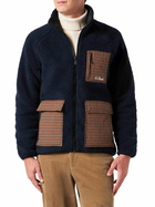 MC2 Saint Barth Man Blue Sherpa Jacket With Check Patch Pockets