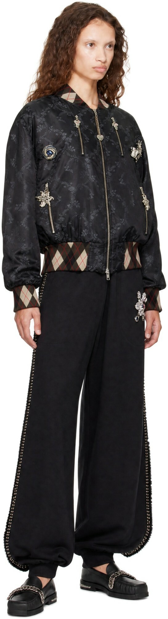 Chopova Lowena Black Crescent Bomber Jacket