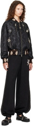 Chopova Lowena Black Crescent Bomber Jacket
