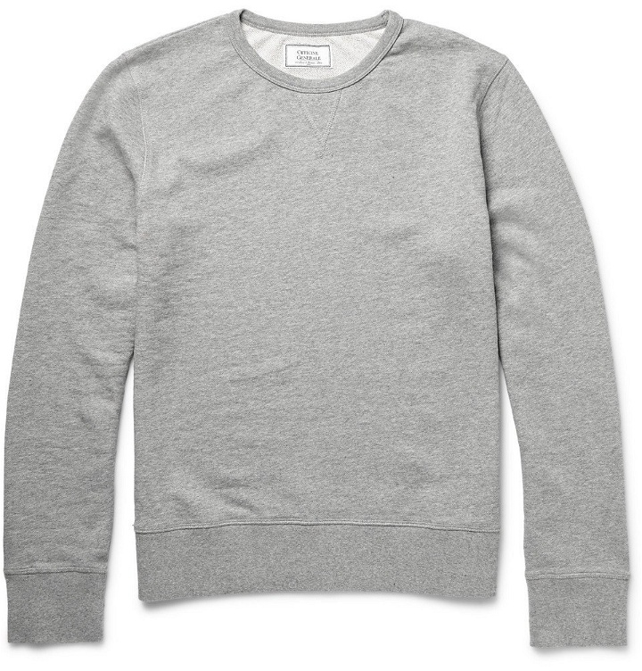 Photo: Officine Generale - Loopback Cotton-Jersey Sweatshirt - Men - Gray