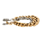 Alexander McQueen Gold and Silver Medallion Chain Bracelet