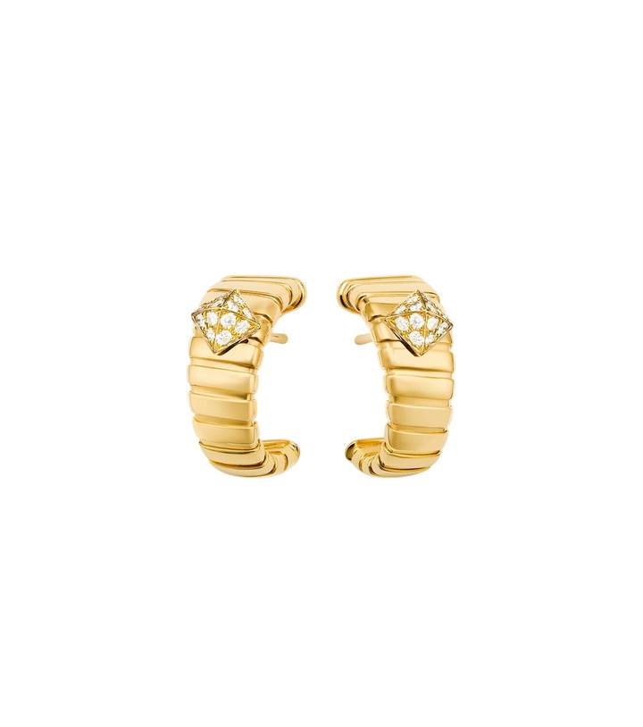 Photo: Bvlgari Bvlgari Tubogas 18kt gold earrings with diamonds