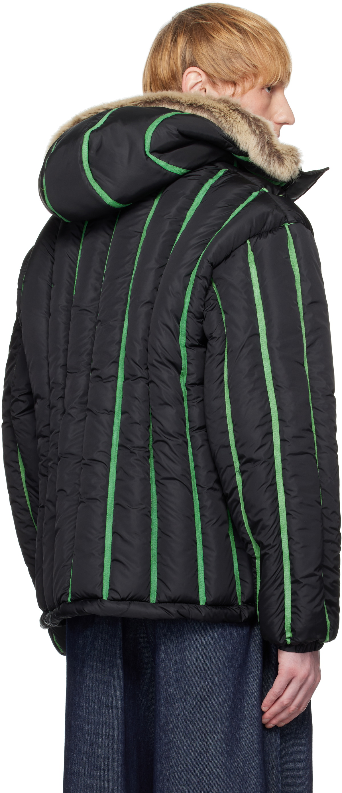 Stanley Raffington Black Quilted Puffer Bomber Jacket