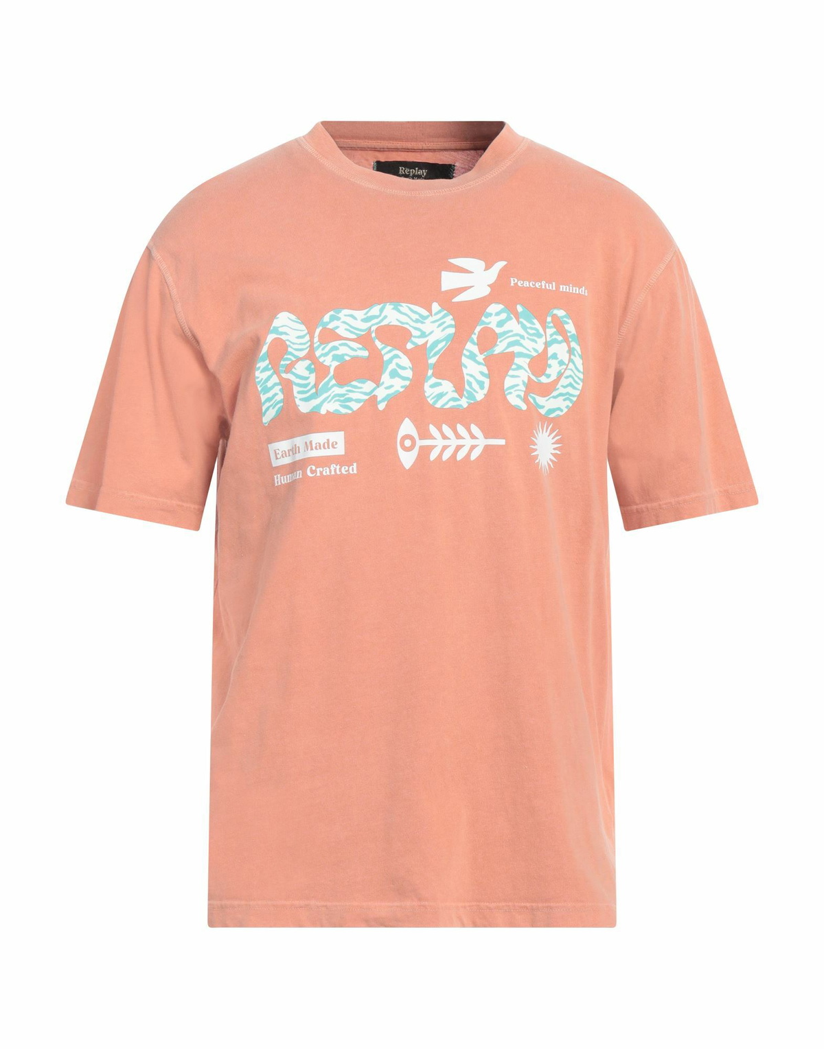 Replay Mens T-shirt in Salmon pink