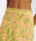 Poupette St Barth Eva floral cotton midi skirt