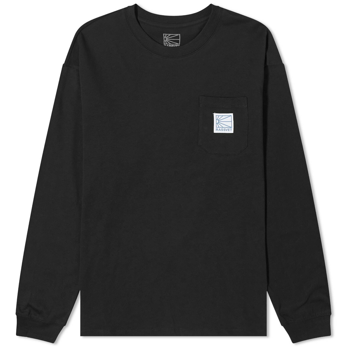 PACCBET Men's Pocket Tag Long Sleeve T-Shirt in Black