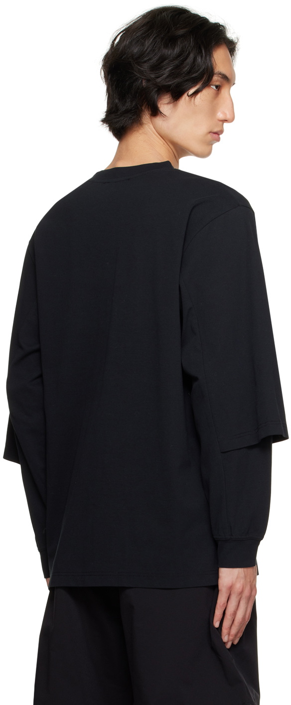 WYNN HAMLYN Black Vent Long Sleeve T-Shirt