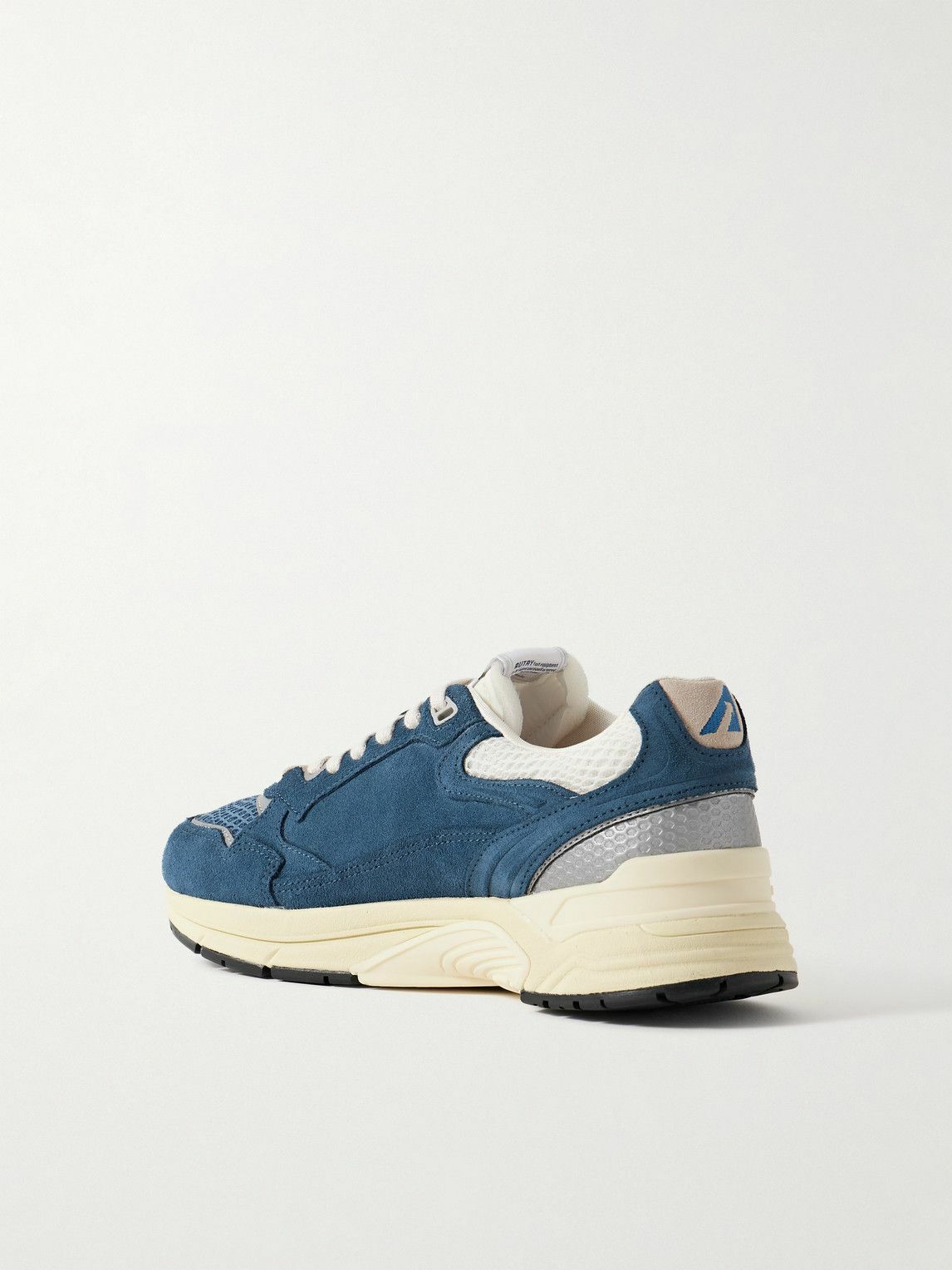 Autry - Hyperway Leather-Trimmed Suede and Mesh Sneakers - Blue