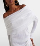 Alaïa Off-shoulder ruched maxi dress