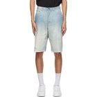 Givenchy Blue Denim Raw Edge Shorts