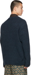 Dries Van Noten Navy Merino Wool Sweater
