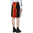 Palm Angels Black and Red Chenille Tie-Dye Shorts