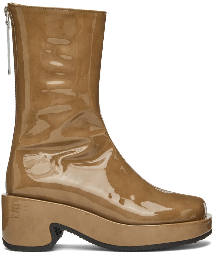 OSOI Brown Patent Toboo Boots