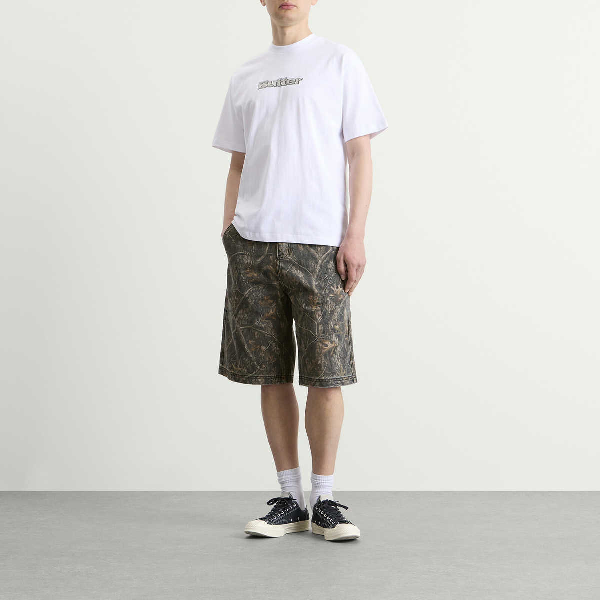 Butter Goods Men's Work Shorts in Forest Camo