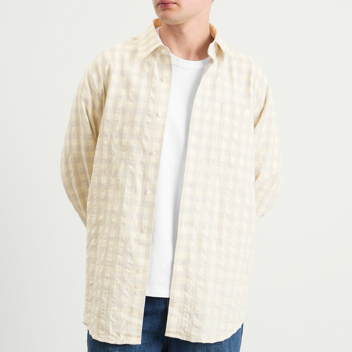 Carter Young Men's Hugo Shirt in Cream/Dove