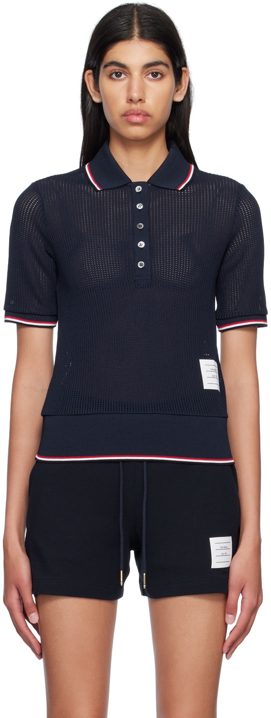 Thom Browne Navy Stripe Polo Thom Browne