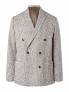 NN07 - Jordin 1087 Double-Breasted Recycled-Herringbone Suit Jacket - Brown