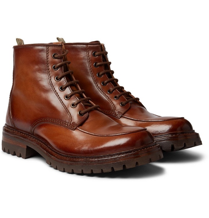 Photo: Officine Creative - Manchester Burnished-Leather Boots - Brown