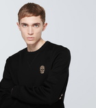 Alexander McQueen Crystal skull cotton-blend sweatshirt