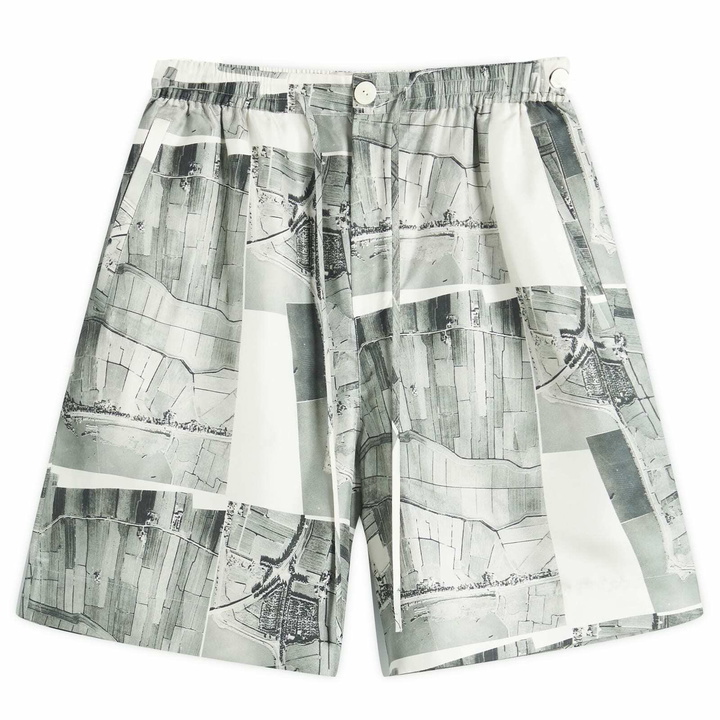 Photo: Róhe Men's Silk Drawstring Shorts in Durgerdammerdijk Print