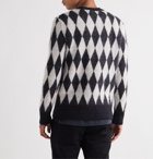 AMI - Intarsia Mohair-Blend Sweater - White