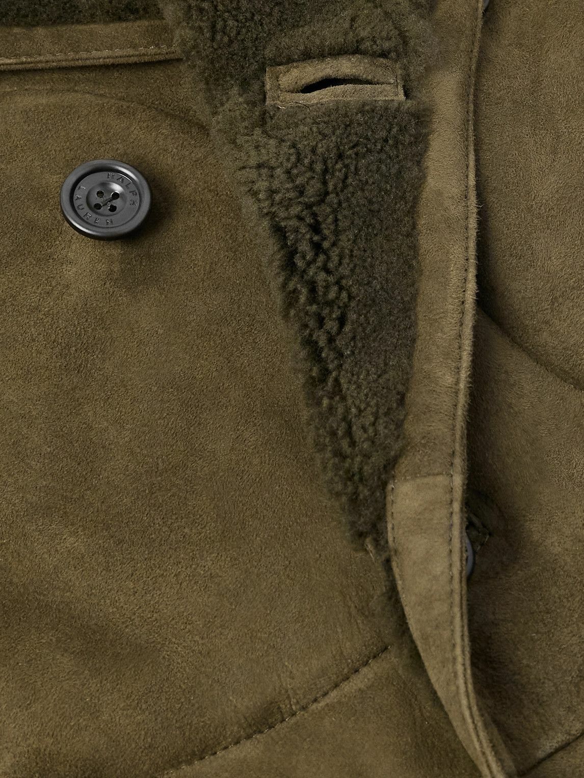 Ralph Lauren Purple label - Double-Breasted Shearling Jacket - Green