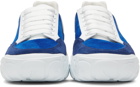 Alexander McQueen Blue Suede Court Trainer Sneakers