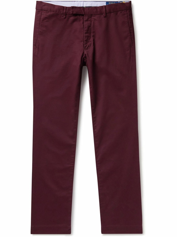 Photo: Polo Ralph Lauren - Slim-Fit Straight-Leg Cotton-Blend Twill Trousers - Red