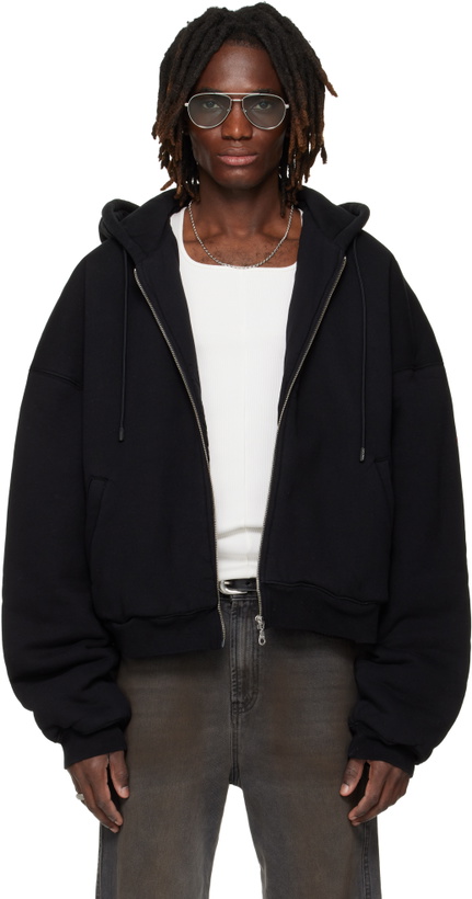 Photo: LU'U DAN SSENSE Exclusive Black Wadded Hoodie