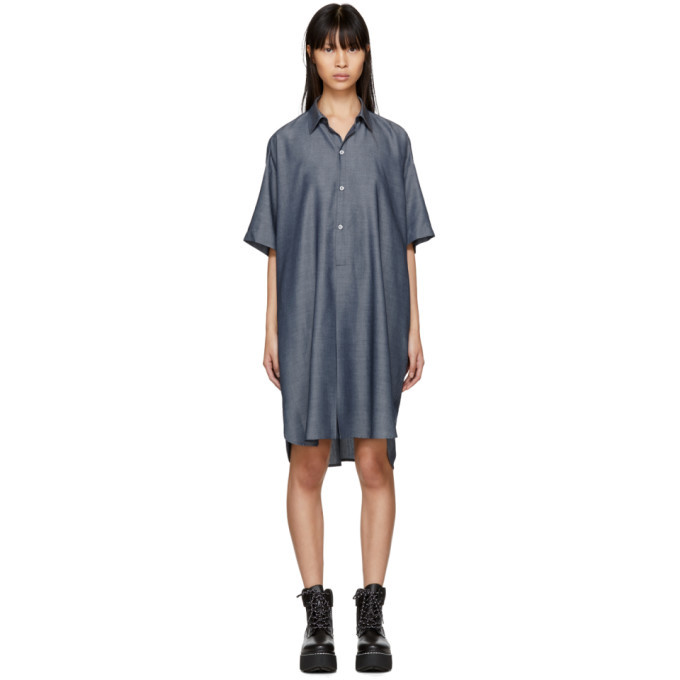 6397 Indigo Long Mens Shirt Dress 6397