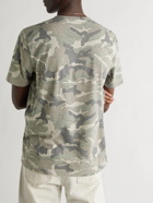 SAINT LAURENT - Camouflage-Print Cotton-Blend Jersey T-Shirt - Green