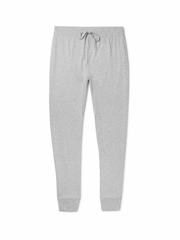 Photo: Håndværk - Slim-Fit Tapered Pima Cotton-Jersey Pyjama Trousers - Gray